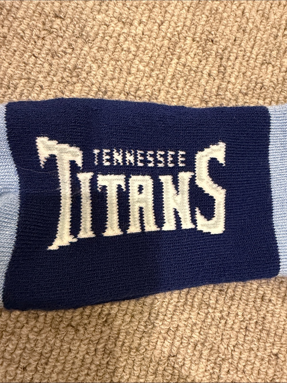 NFL Tennessee Titans Navy, Red & Light Blue Crew Socks- Size Large - Picture 3 of 6